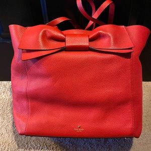 Kate spade tote with bow red